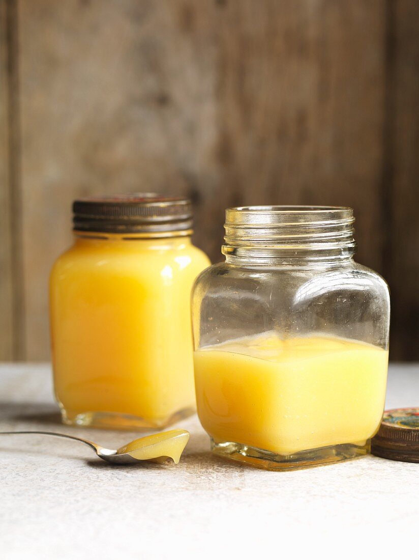 Two jars of lemon curd