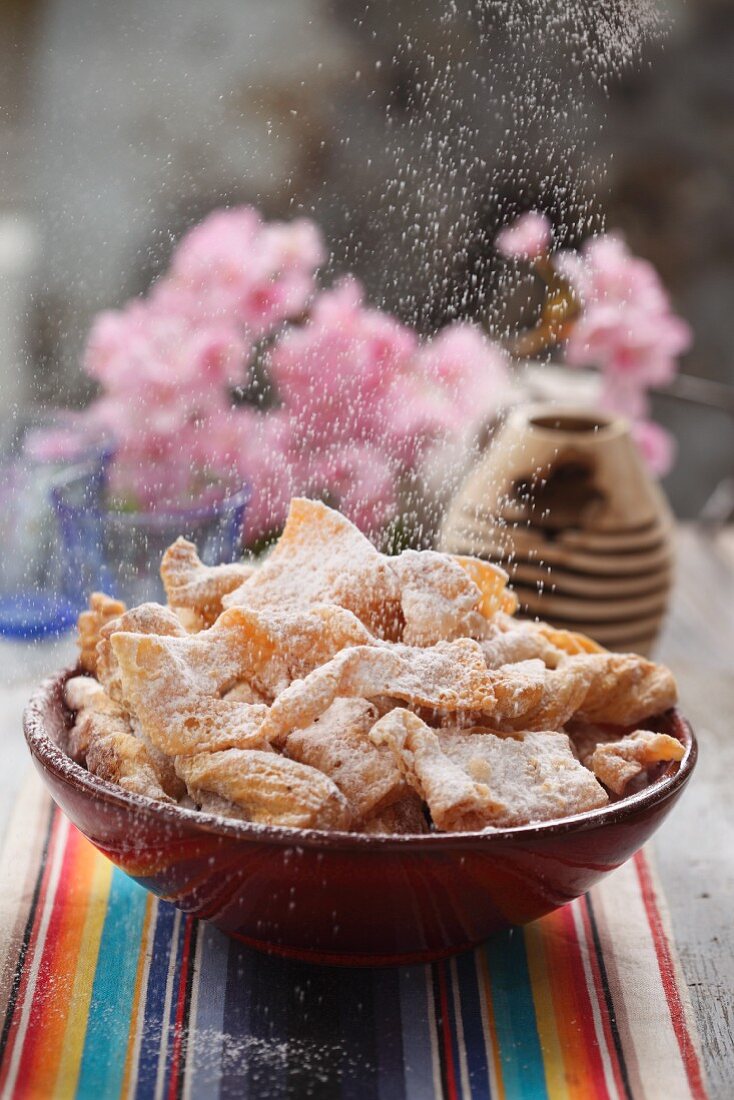 Plate of Fried Dough with Powdered Sugar