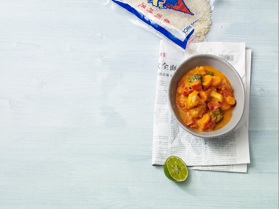 Red vegetable curry with coconut