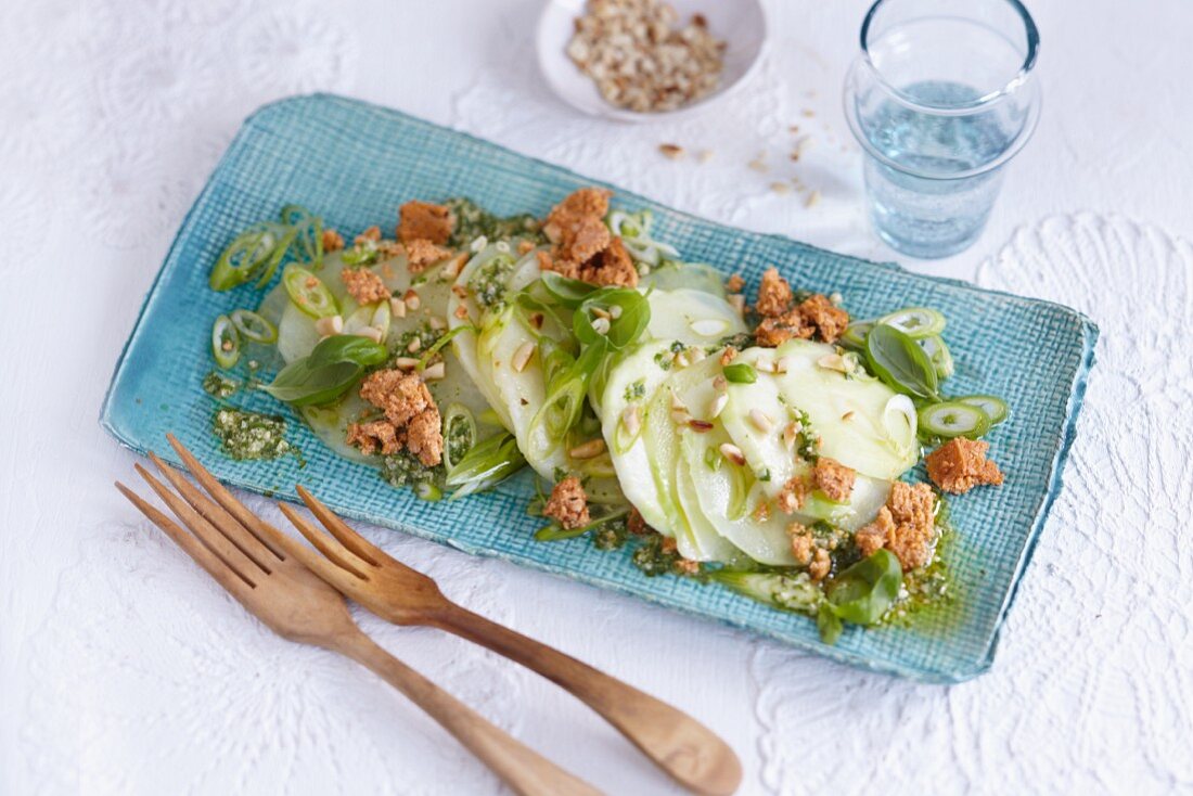 Kohlrabi-Tofu-Carpaccio