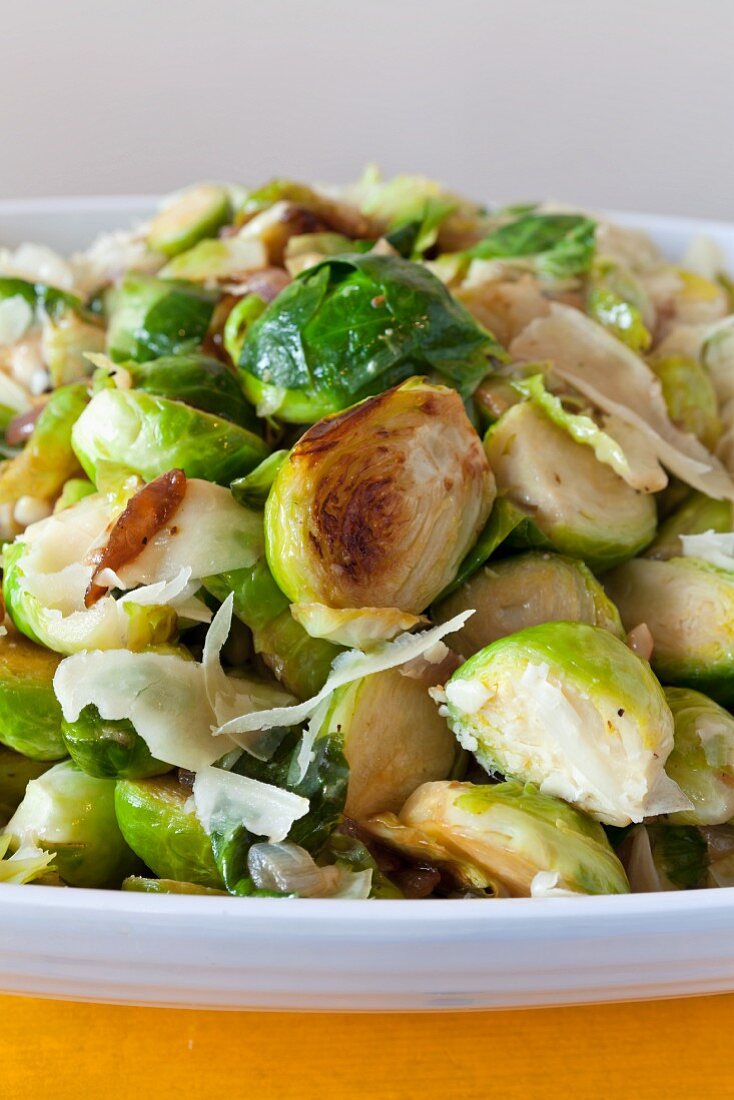 Roasted Brussels sprouts with grated cheese
