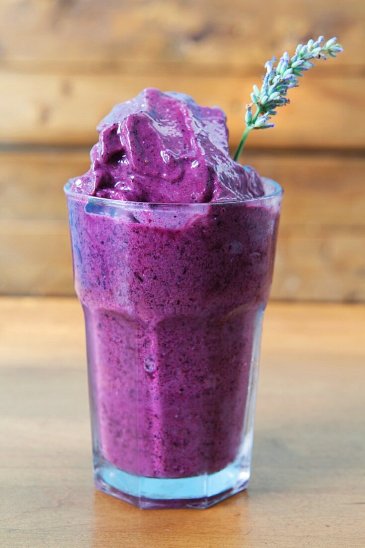 A blueberry and lavender smoothie