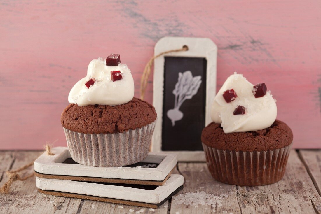 Chocolate muffins with beetroot