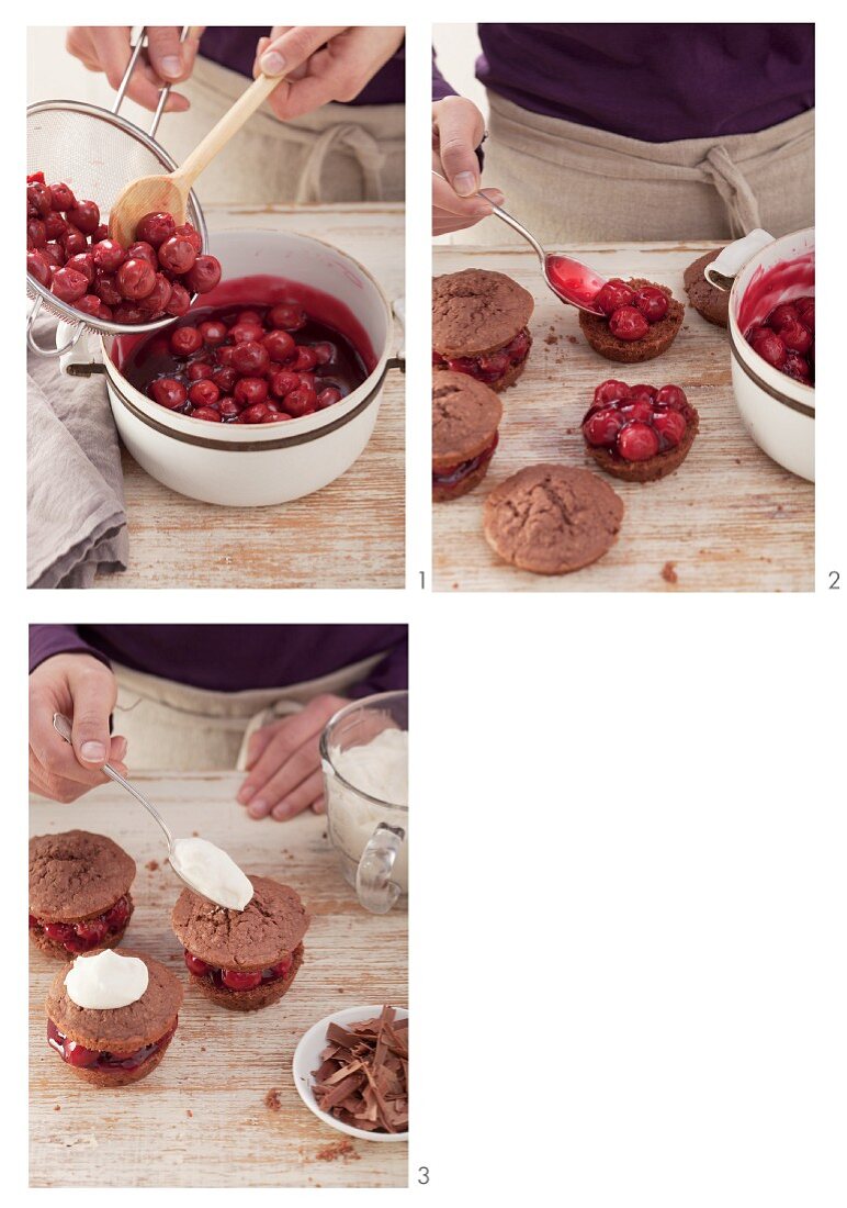 Black Forest Gateaux muffins being made