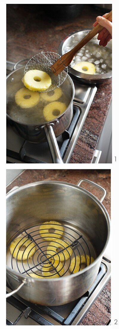 Kandierte Ananasringe zubereiten