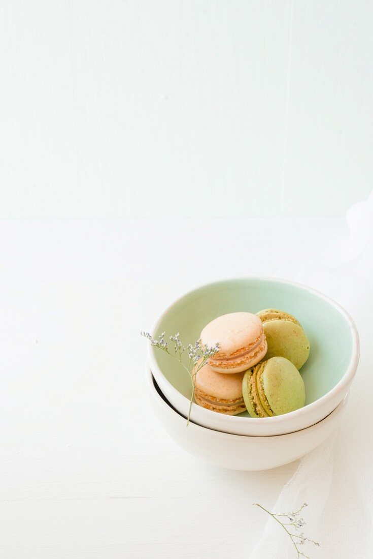 A bowl of macaroons