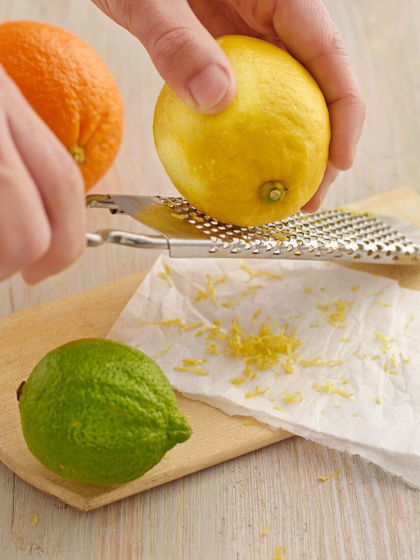 A lemon being grated