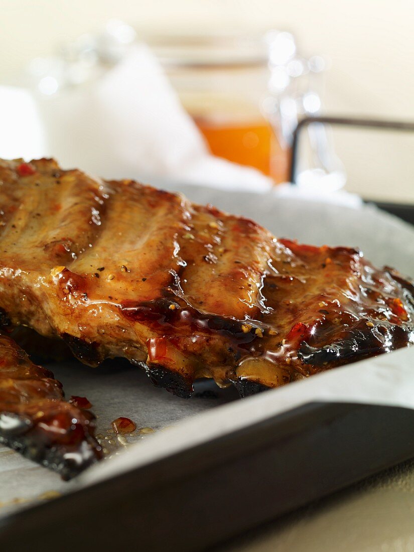 Glasierte Spareribs