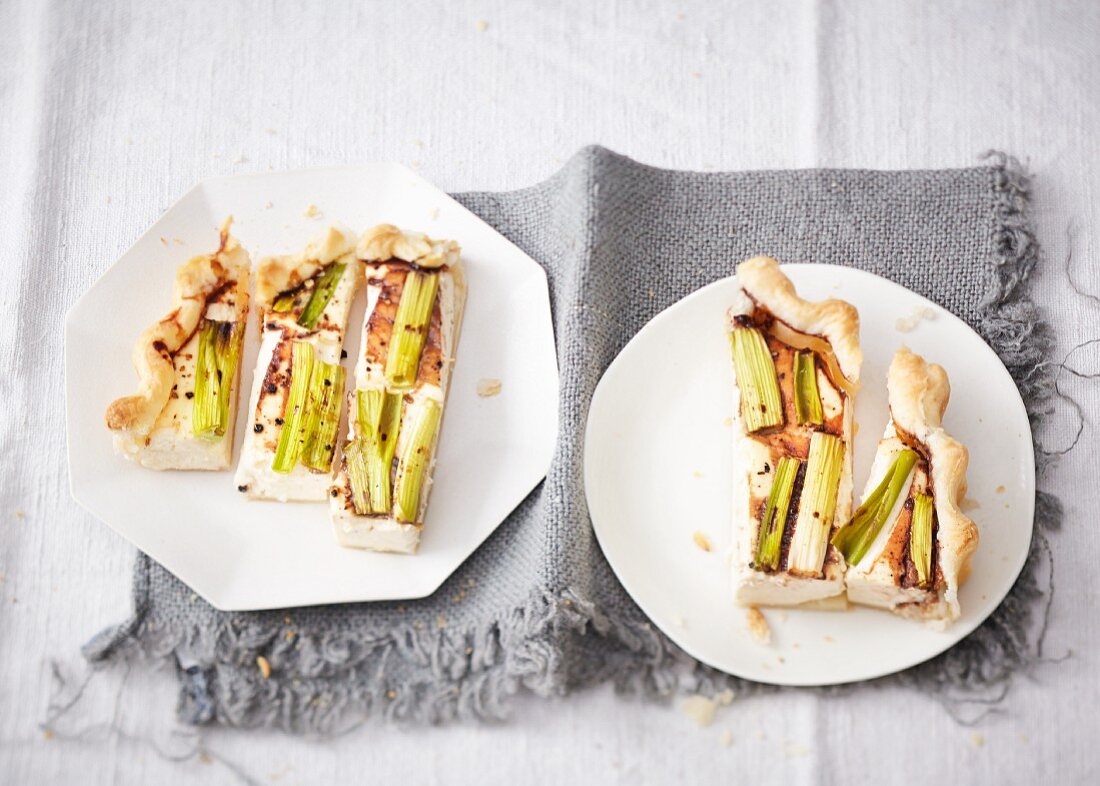 Ricotta and spring onion quiche