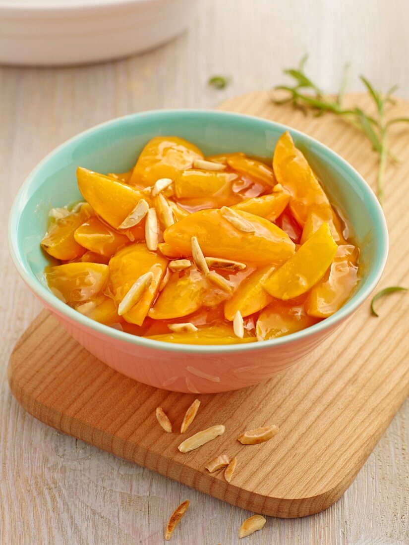 Apricot and rosemary compote with almonds