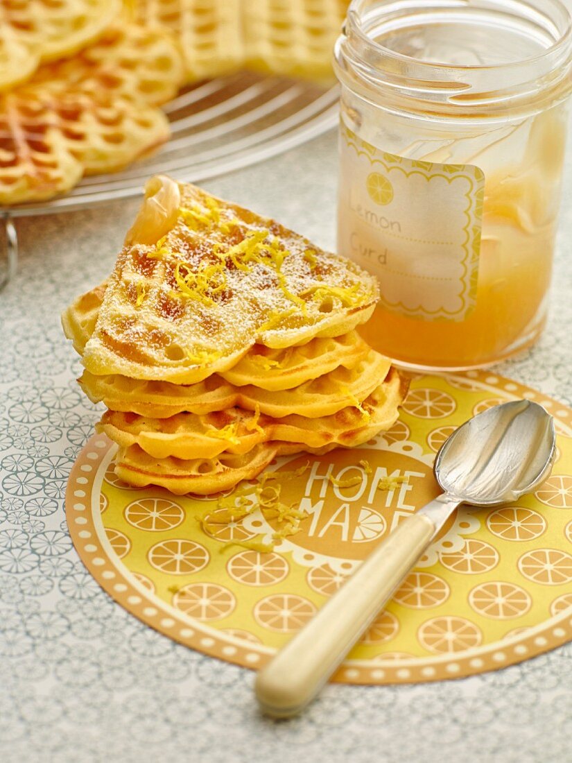 Lemon and sour cream waffles
