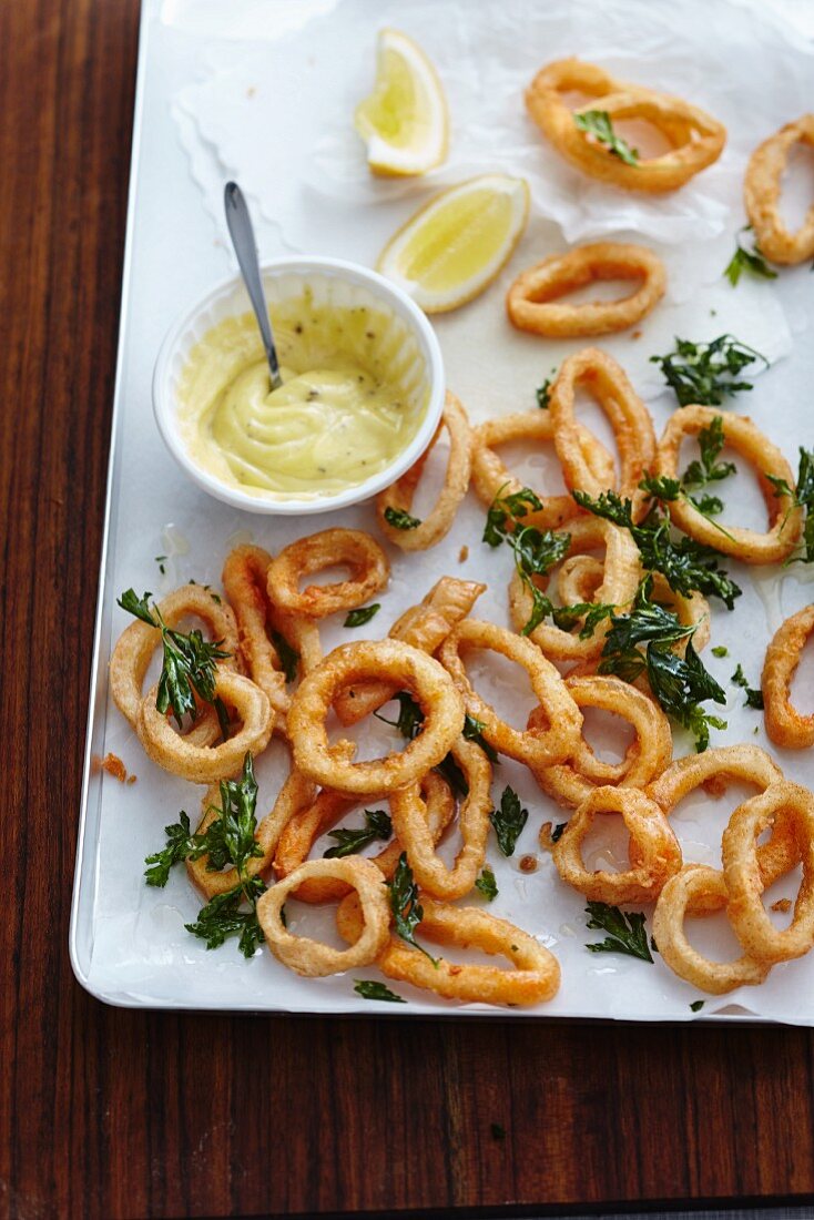 Squid rings with aioli