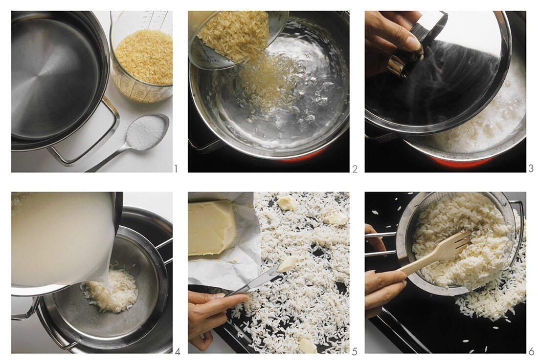 Boiling rice