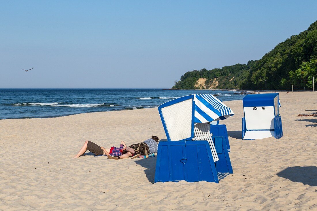 Beach chairs on the beach at Göhren, Mönchgut, Rügen
