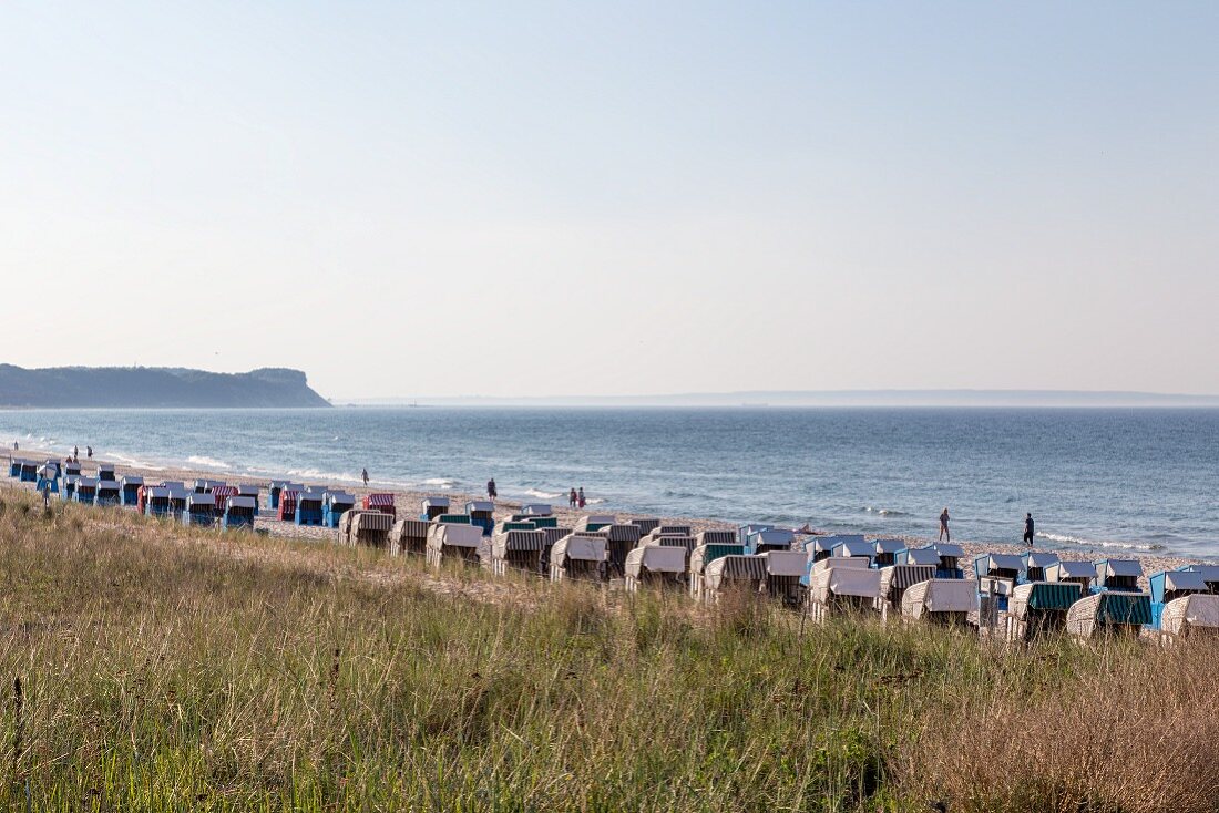 Beach chairs on the beach at Göhren, Mönchgut, Rügen