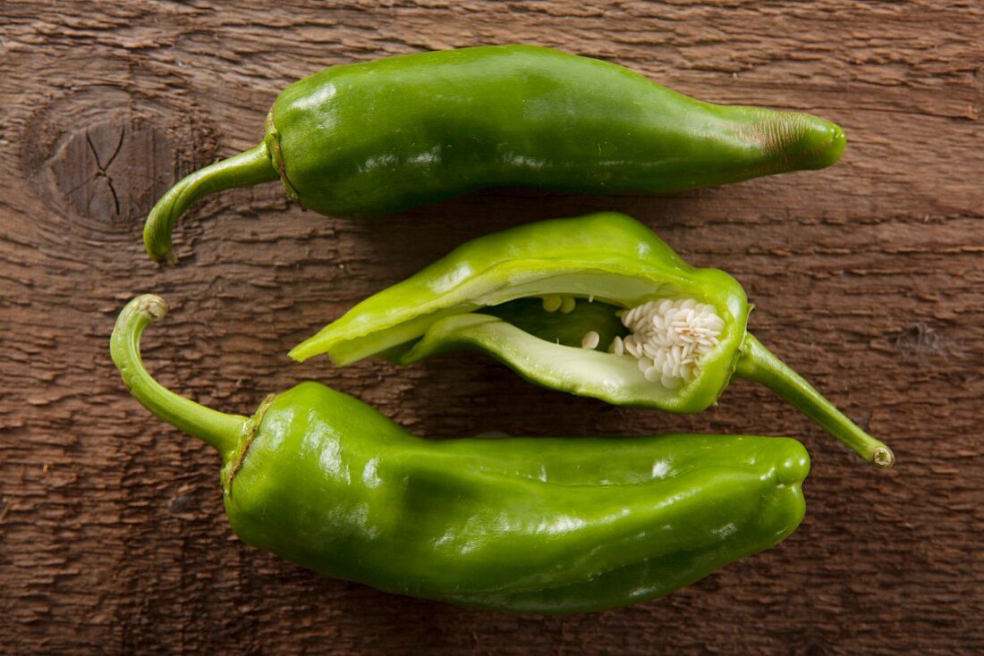 Green Chili Peppers at Market