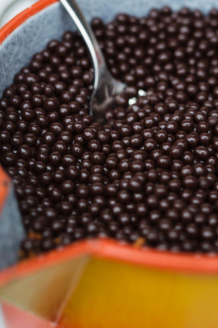 Chocolate pearls for decorating