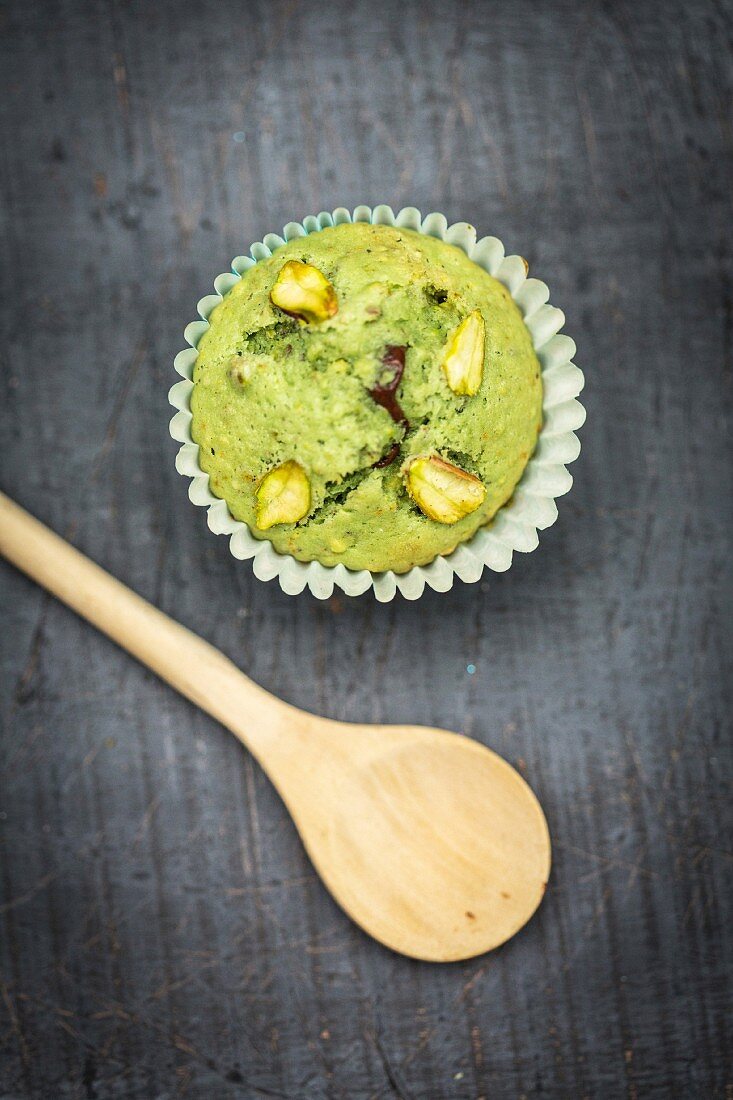 Pistazienmuffin mit Schokoladenfüllung