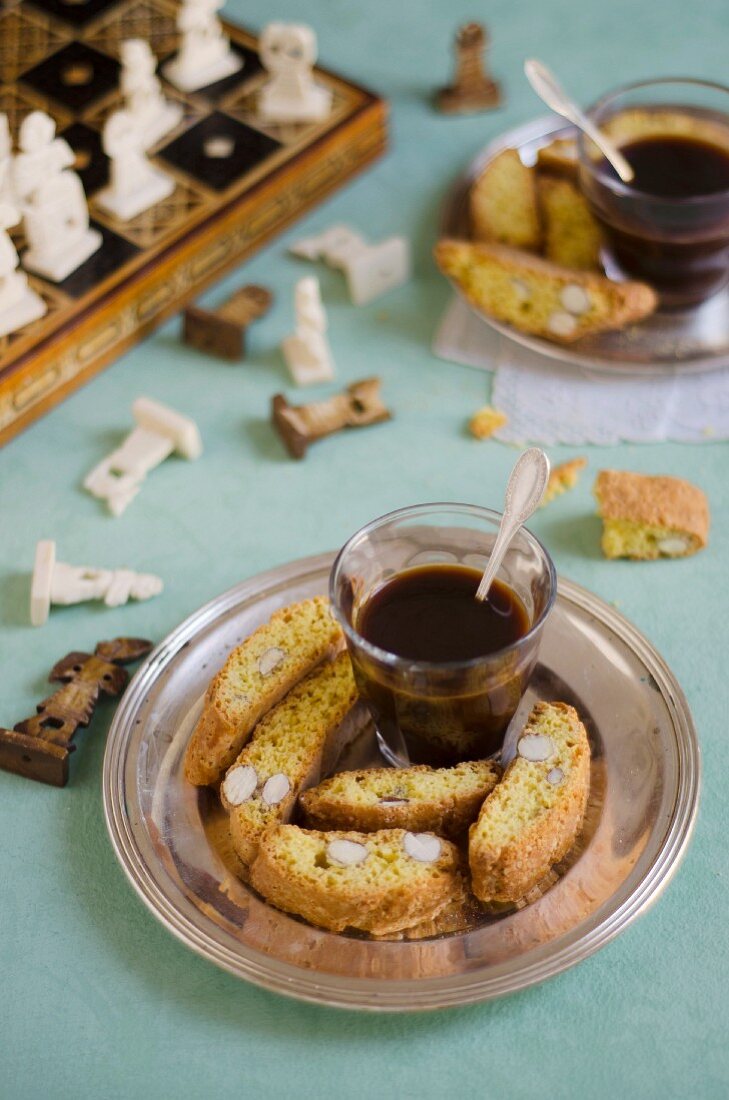 Cantucci e caffè (almond biscuits and espresso, Italy)