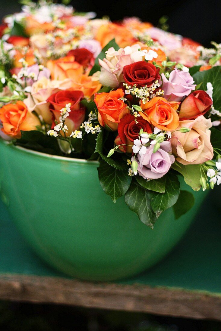 Vase of spray roses