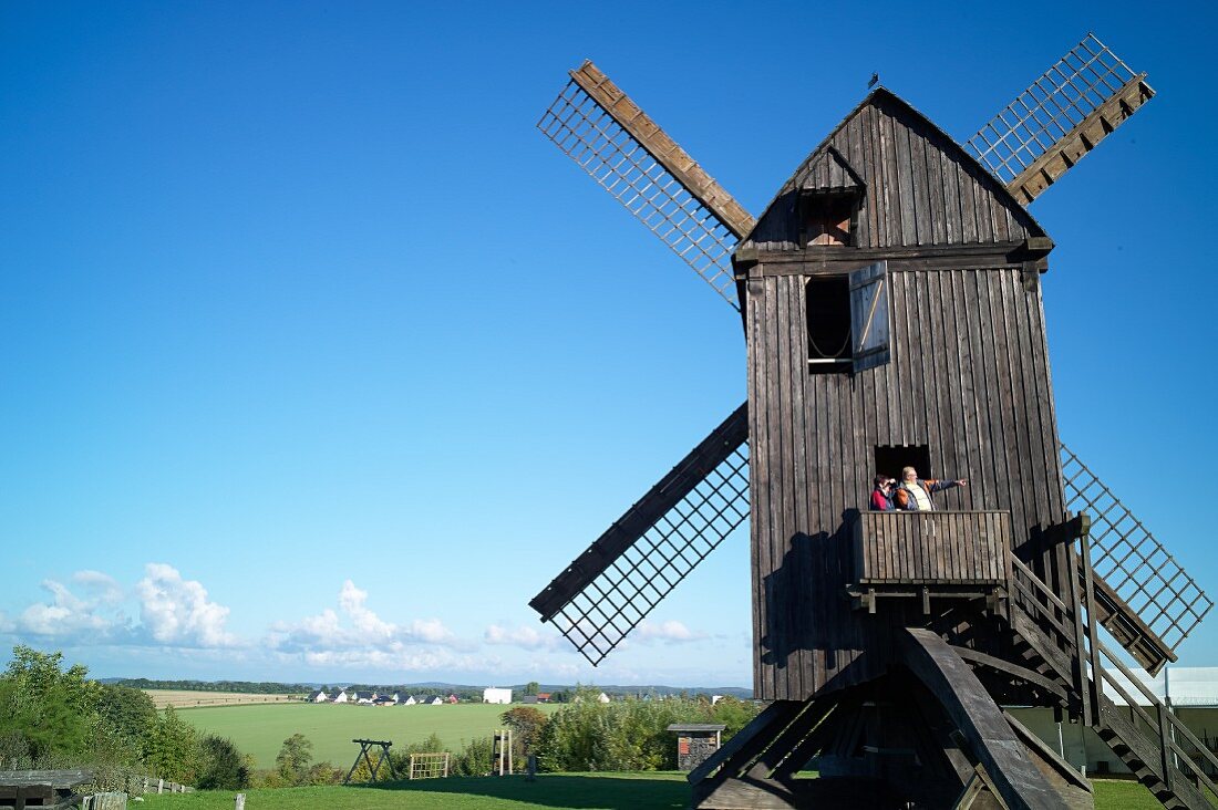 The post windmill of Pudagla on the Lieper Winkel on Usedom