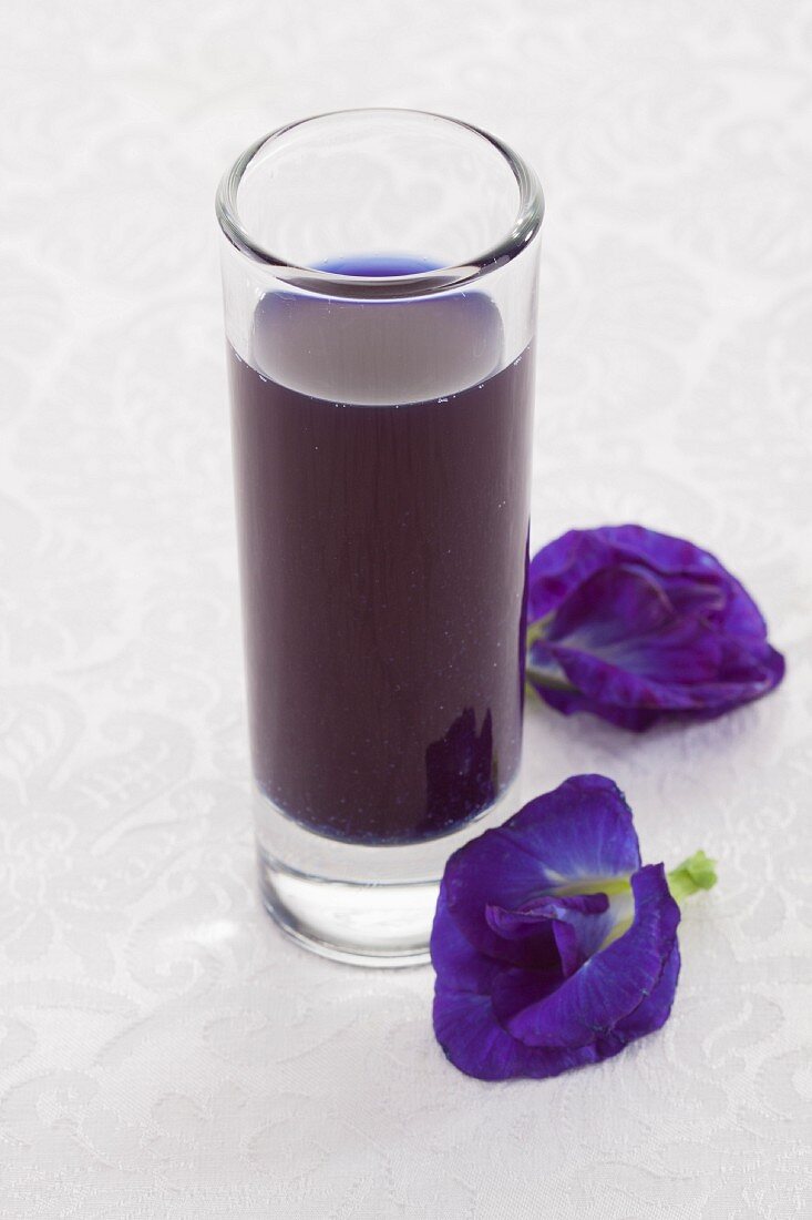 A drink made from blue flowers, Thailand