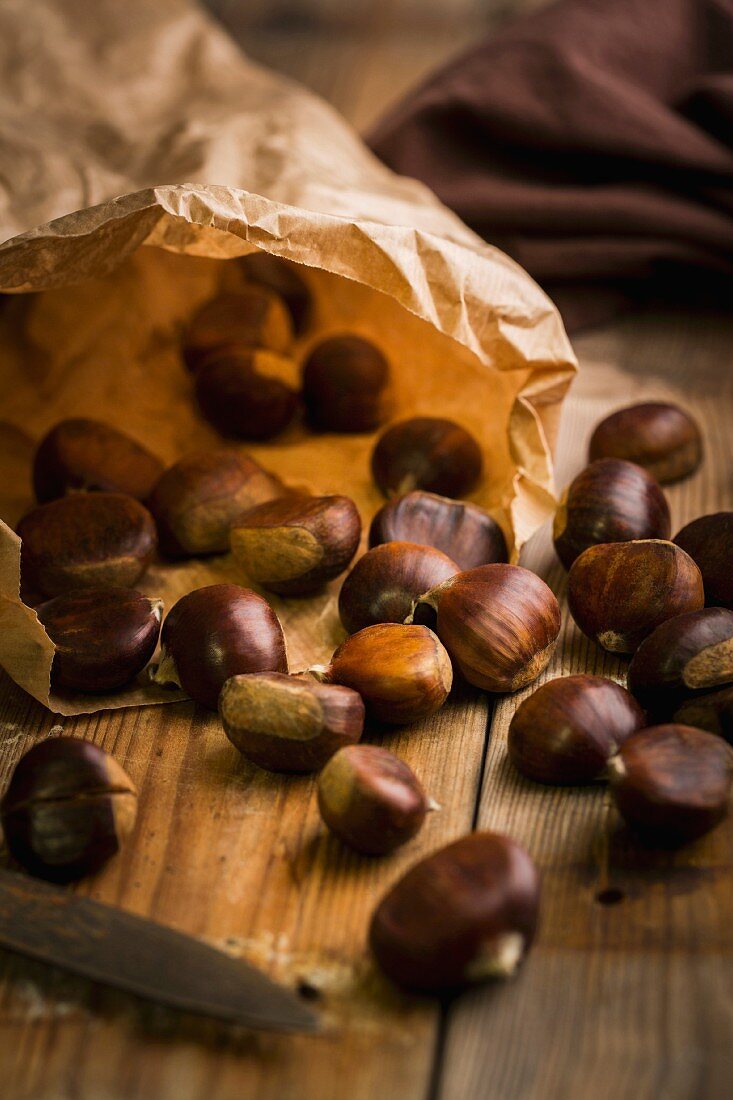Chestnuts in a paper bag