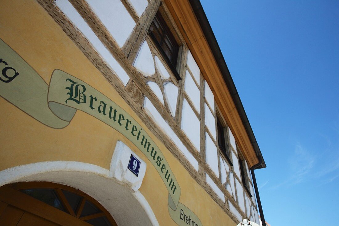 The façade of a brewing museum (Oberfranken, Germany)