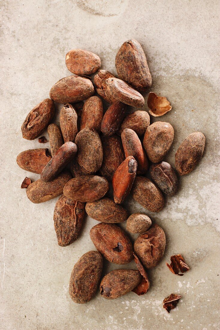 Cocoa beans (seen from above)