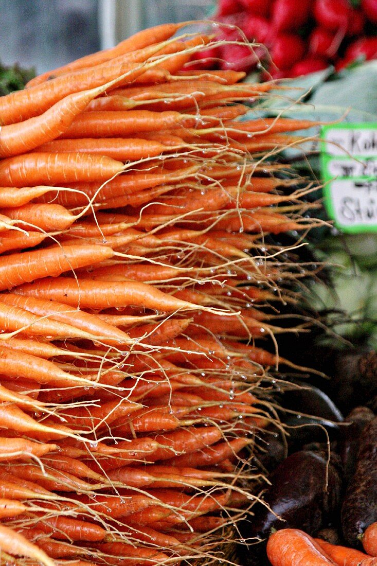 Carrots at a market