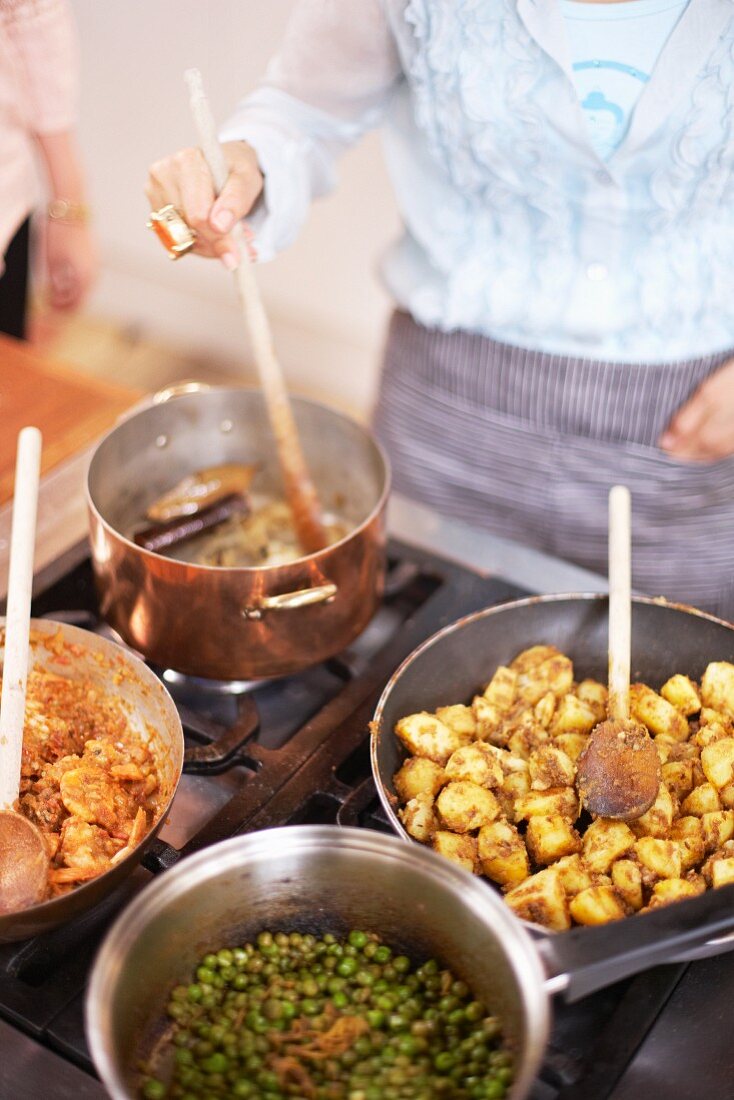 Chicken curry being made