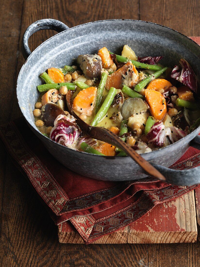 Bengali mixed vegetables with a milk sauce