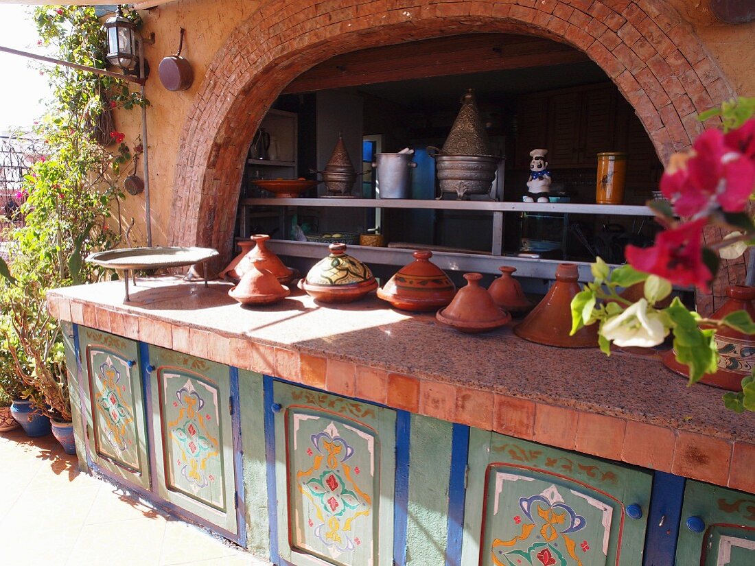 The tagine buffet on the terrace of the Riad le Mazagao in El Jadida, Morocco