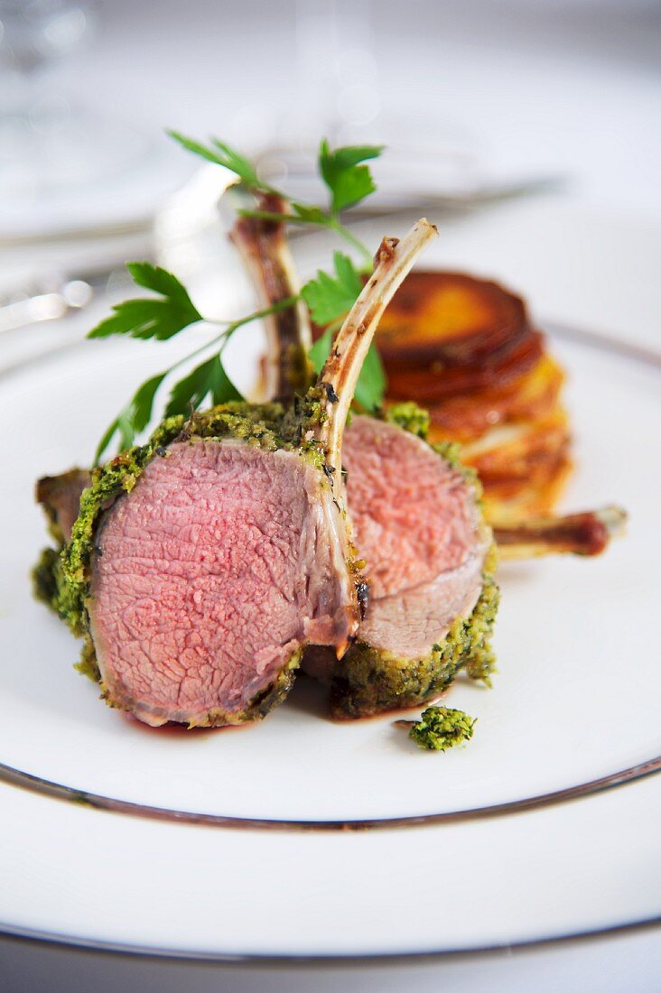 Lamb with a herb crust