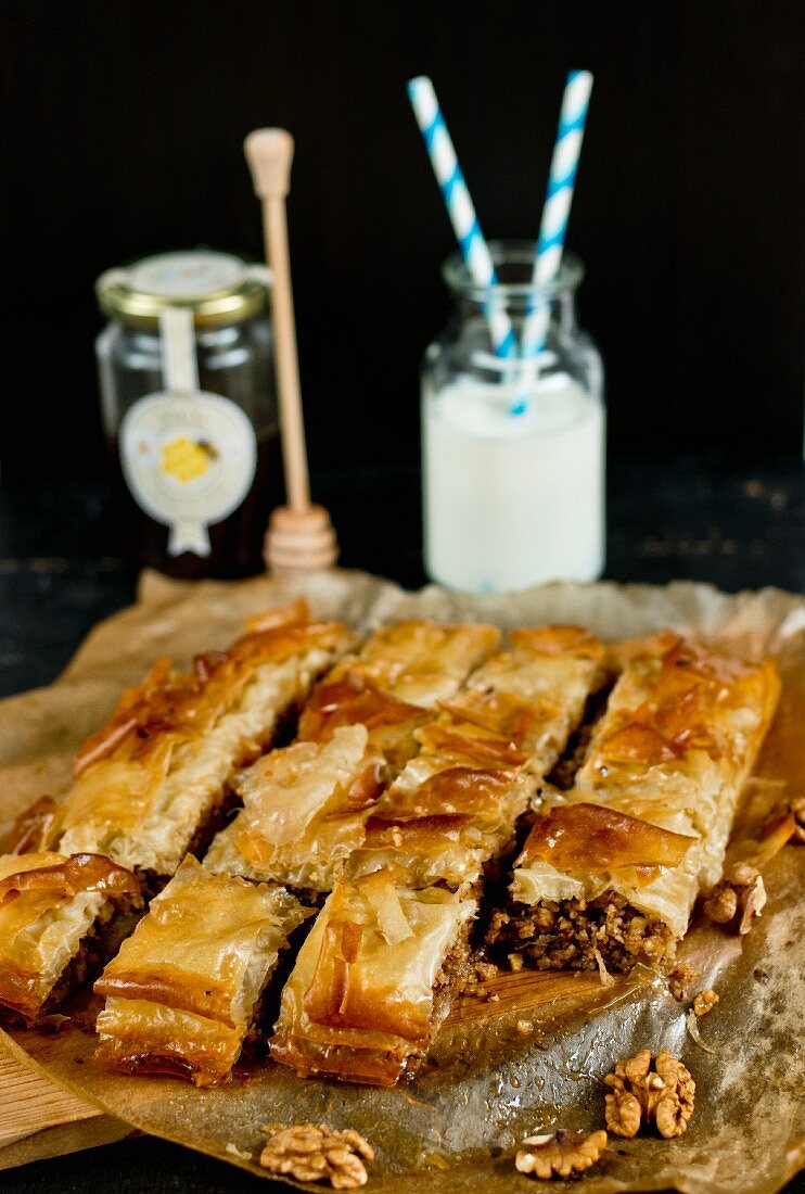 Baklava with walnuts