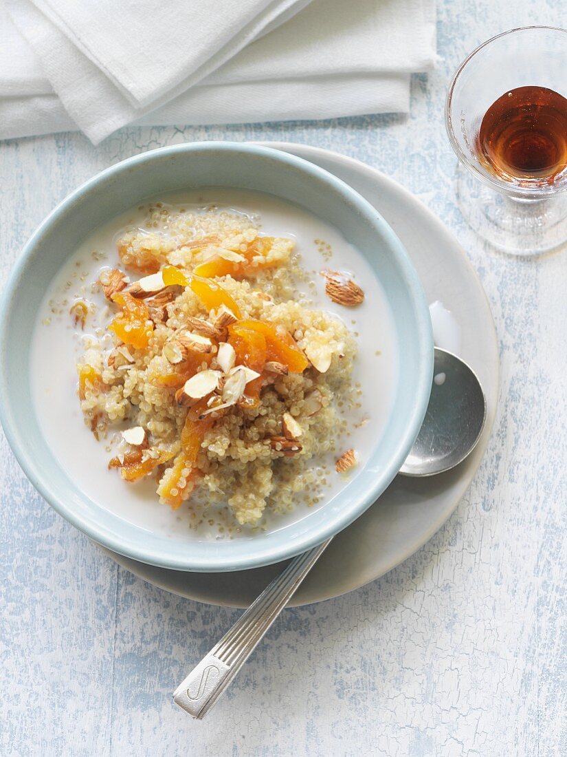 Quinoa muesli with almonds and dried apricots