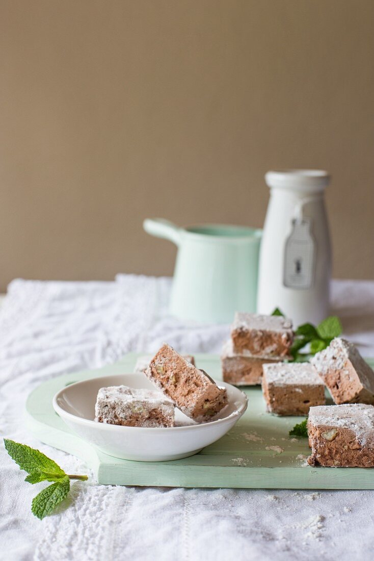 Mint chocolate marshmallows