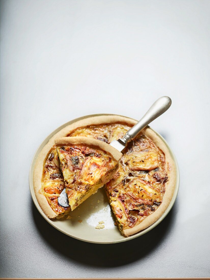 Leek quiche with Munster cheese and caraway