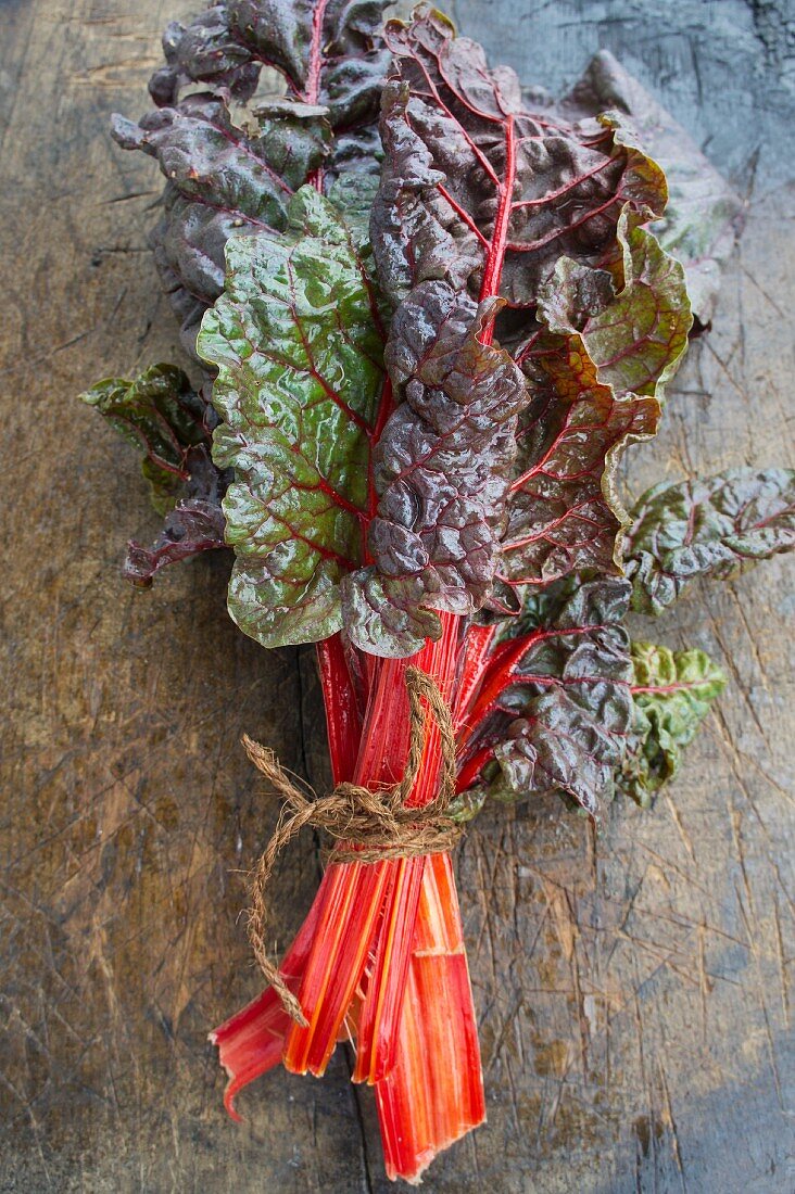 A bunch of red chard