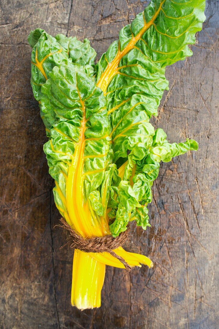 A bunch of yellow chard