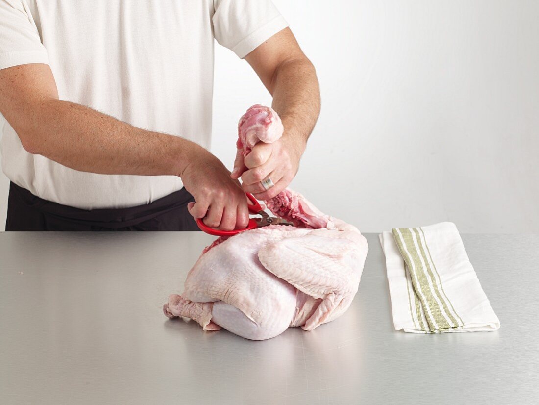 A turkey being cut