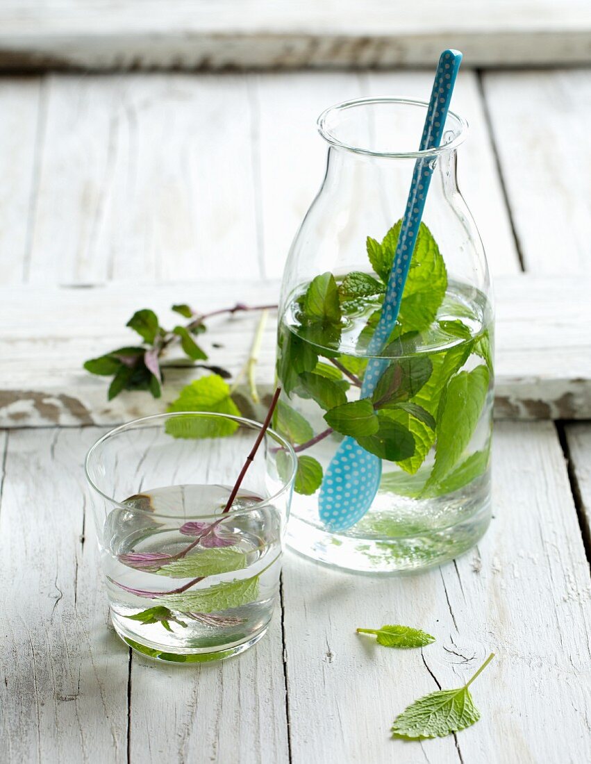 Fresh mint and lemon balm