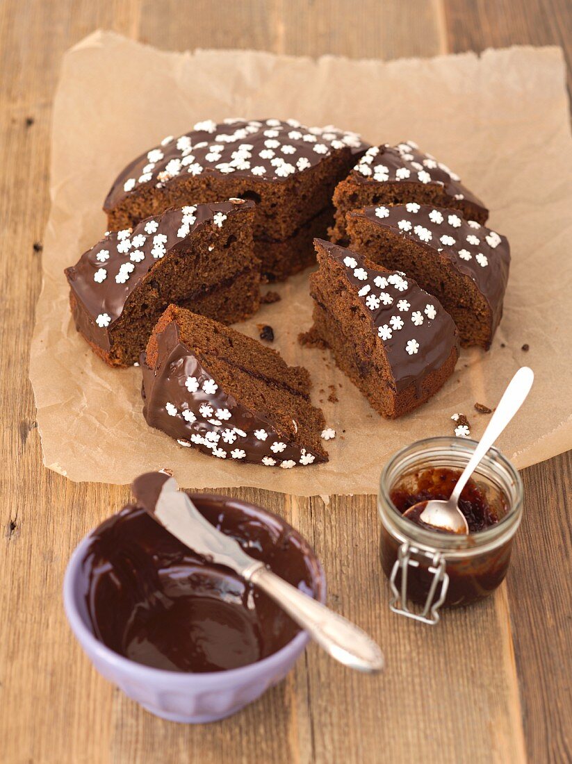 Lebkuchen mit Schokoladenglasur