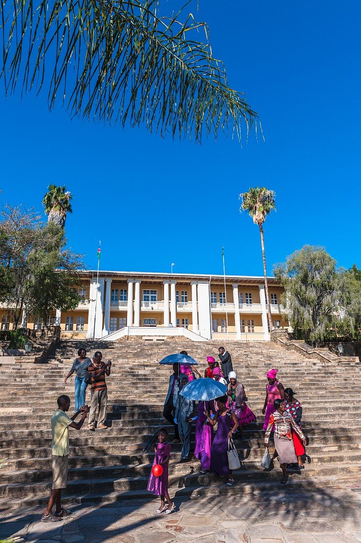 A wedding party at the Tintenpalast, Windhoek, Namibia, Africa