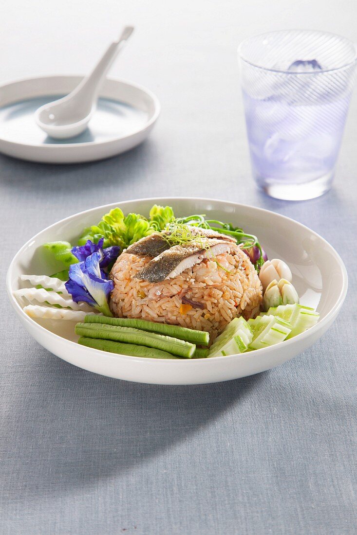 Fried rice with Thai mackerel