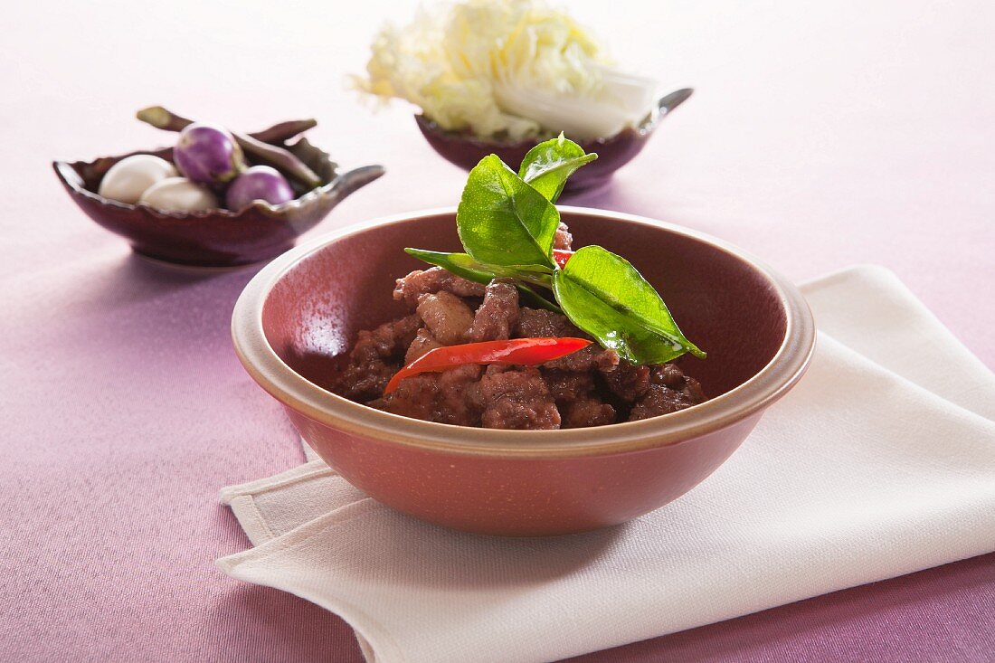 Fried pork with shrimp paste (Thailand)