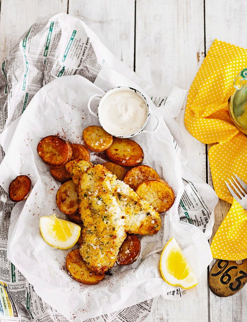 Healthy fish and chips