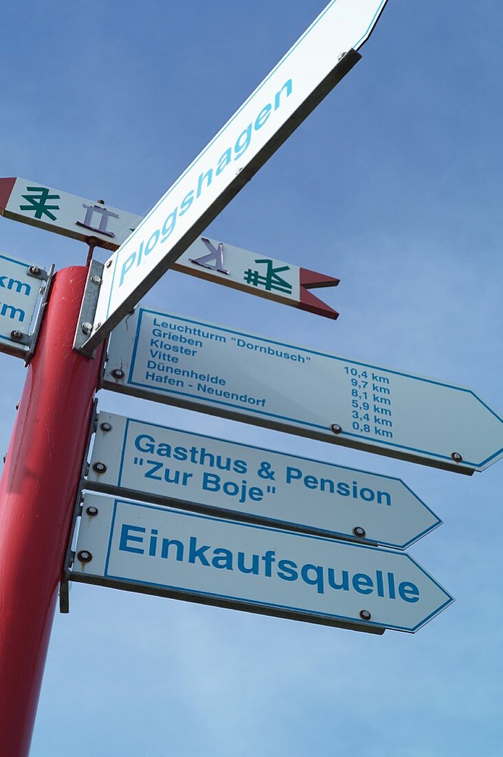 A signpost at Hiddensee, Mecklenburg-Vorpommern