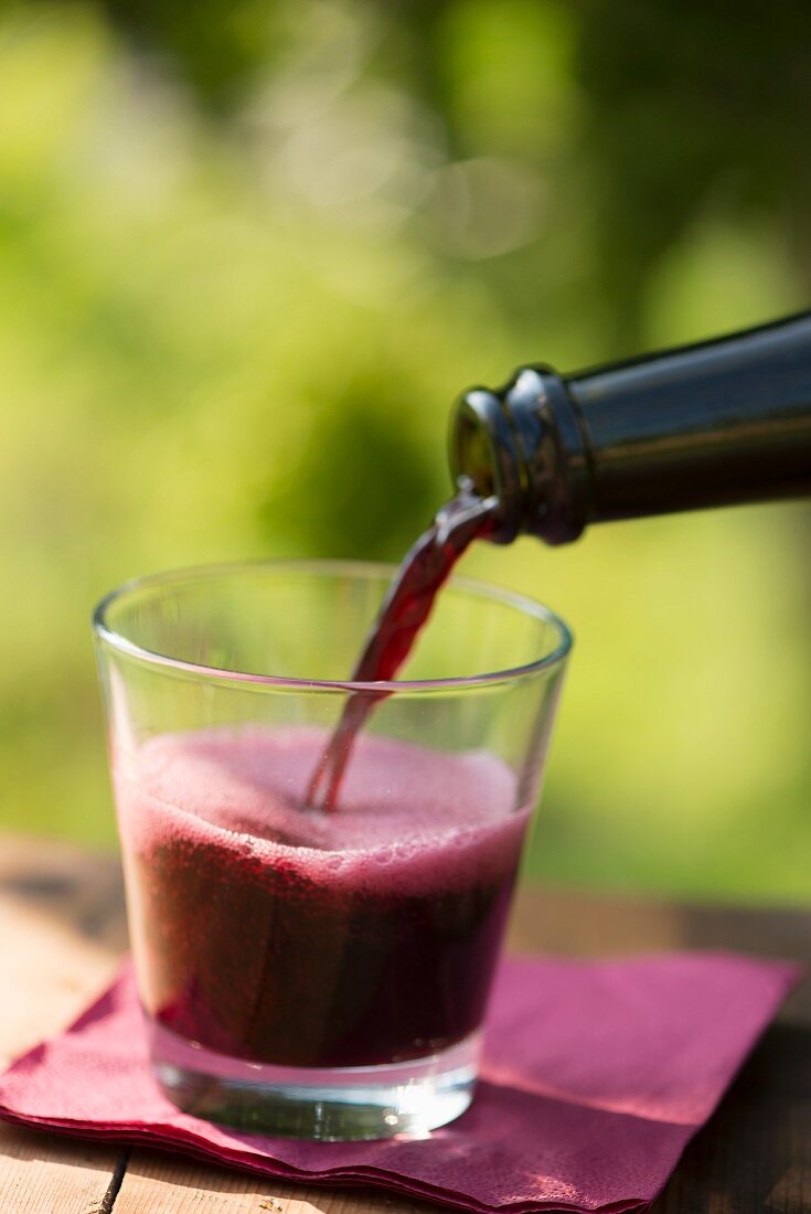 Lambrusco being poured