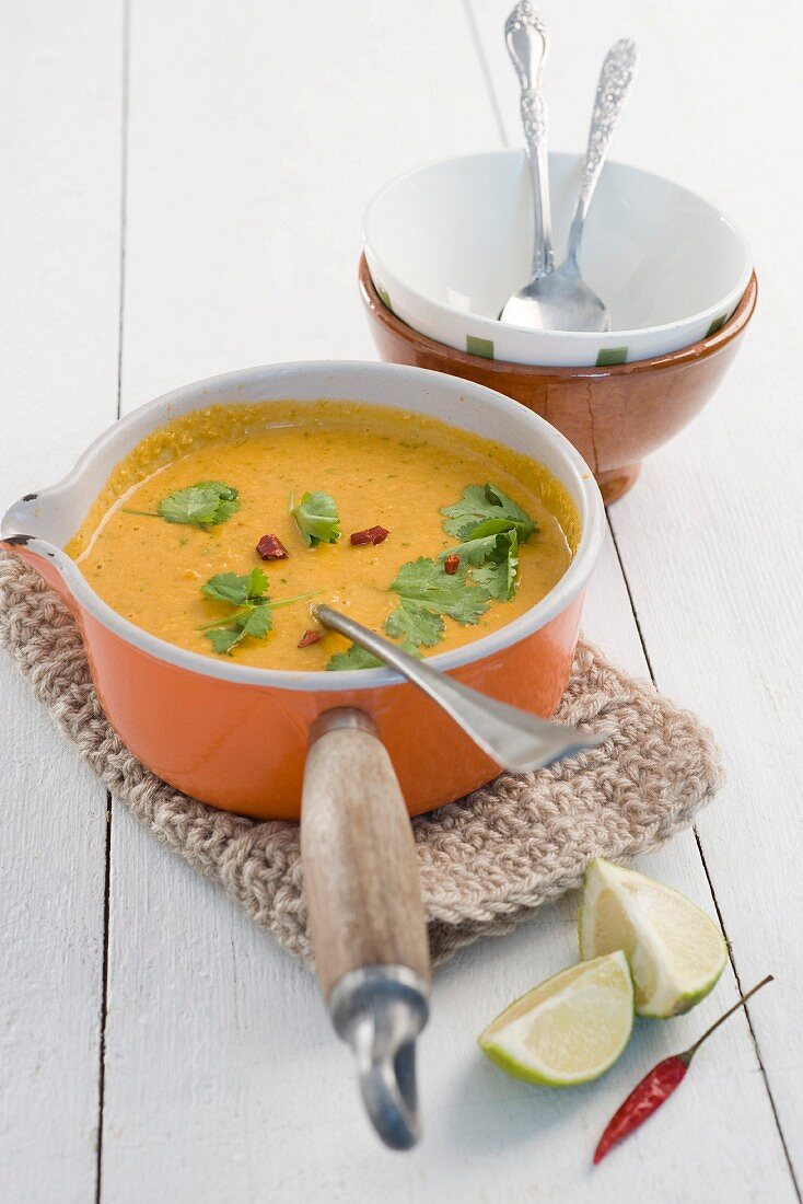 Pumpkin soup with coriander